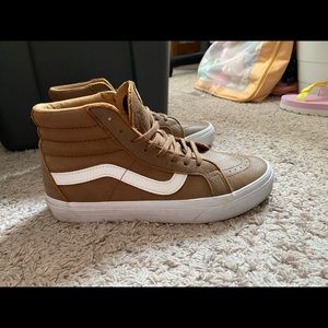 Brown leather Vans